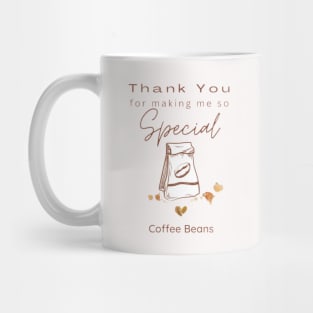 Thank You For Making Me So Special Heart Coffee Bean Design Mug